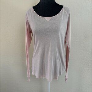 Spiritul Gangster Pink Long Sleeve Scoop Neck Top Women’s Size Small Soft Knit